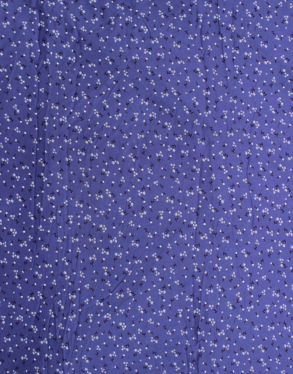 Blue Color Floral Print on Cotton Cambric Dress Material Fabric - Charu Creation