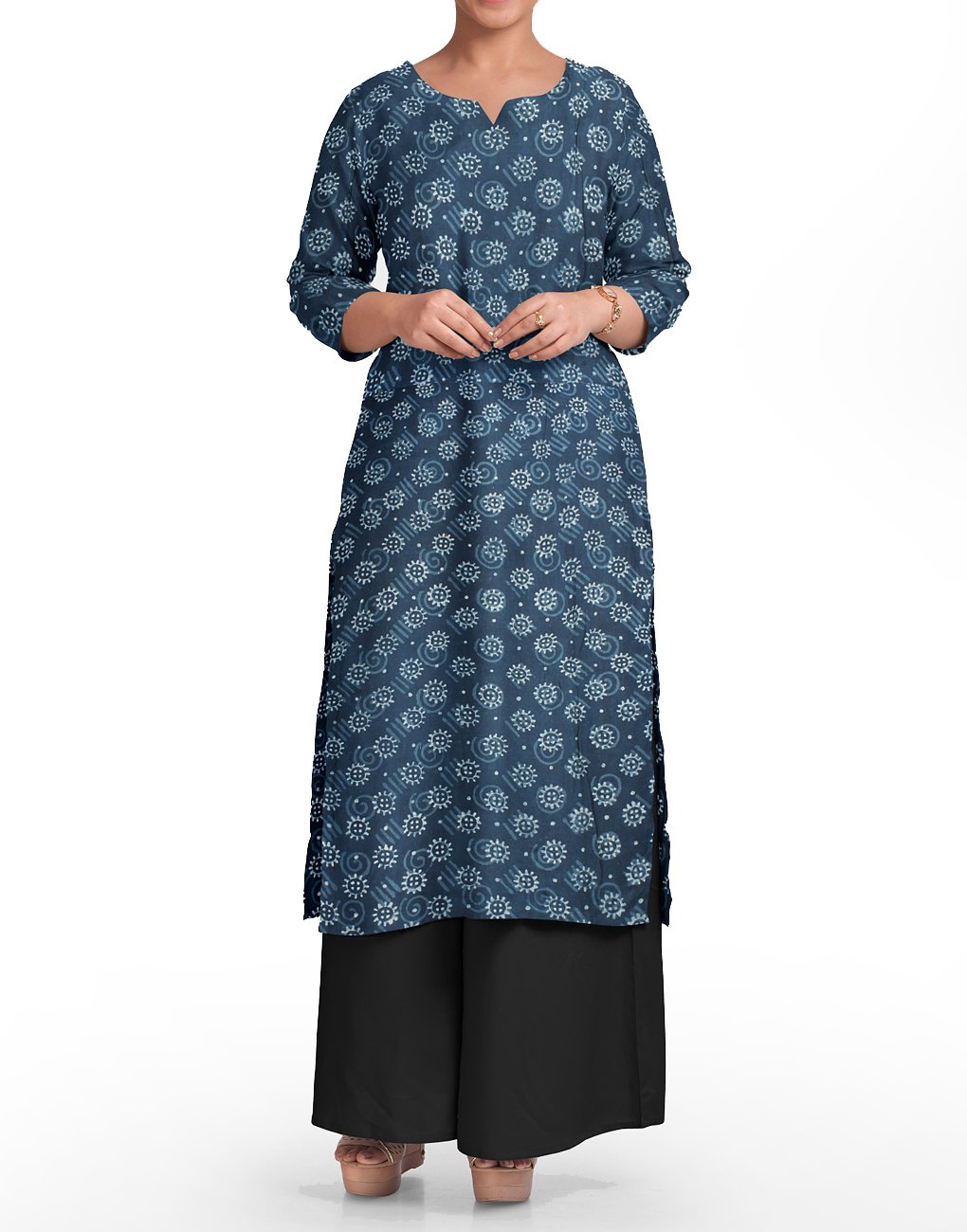indigo color kurti